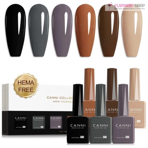 CANNI HEMA FREE UV/LED gél lakk szett 6x9ml - 2341 ÚJ