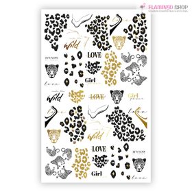 BB Vizes köröm matrica - Gold leopard