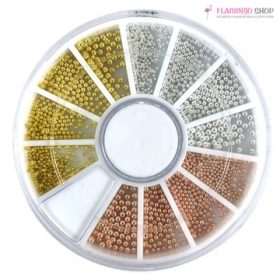 Szórógyöngy box - mix arany, ezüst, rosegold