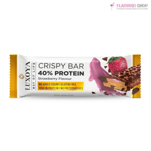 Luxoya Crispy Bar Eper ízű szelet 40% Proteinnal 45g