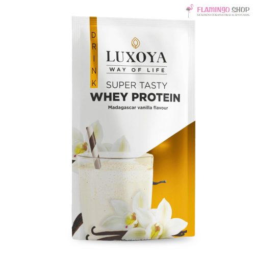 Luxoya Super Tasty Whey Protein Prémium Fehérje Italpor Madagaszkári vanília ízű 30g