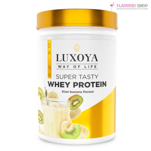 Luxoya Super Tasty Whey Protein Prémium Fehérje Italpor Kivi Banán ízű 450g Doboz