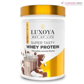   Luxoya Super Tasty Whey Protein Prémium Fehérje Italpor Csokoládé kókusz ízű 450g Doboz