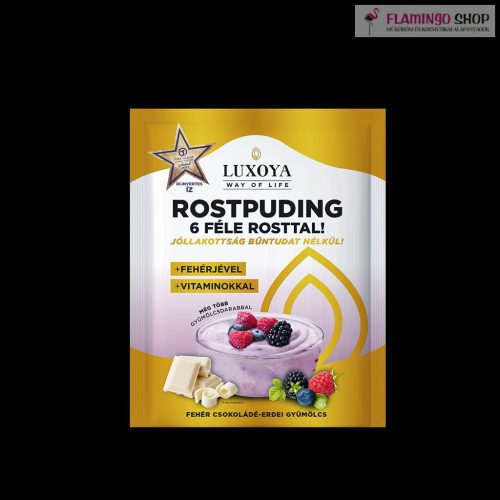 Luxoya Rostpuding 6 féle rosttal - Fehér csokoládé-Erdei gyümölcs 25g