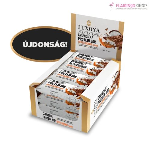 Luxoya Crispy Bar Karamella Kókusz ízű szelet 40% Proteinnal 12x45g
