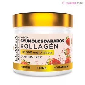   Luxoya Collagen Italpor Valódi Gyümölcsdarabos Kollagén - 300g - Zamatos eper