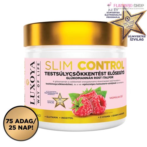 Luxoya Slim Control - Testsúlycsökkentést elősegítő glükomannán rost italpor – Vadmálna ízű - 300 g