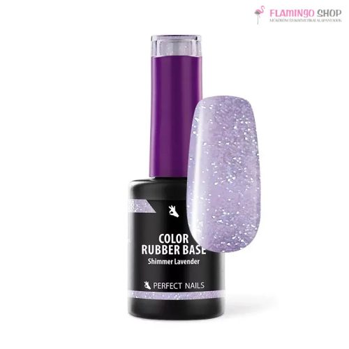 Perfect Nails Color Rubber Base Gel Színezett Alapzselé 8ml Shimmer Lavender