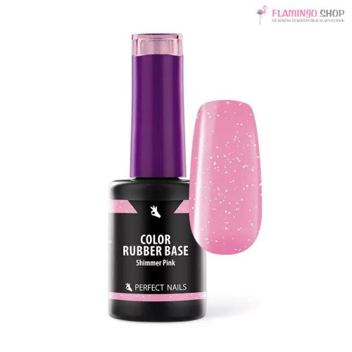 Perfect Nails Color Rubber Base Gel Színezett Alapzselé 8ml Shimmer Pink