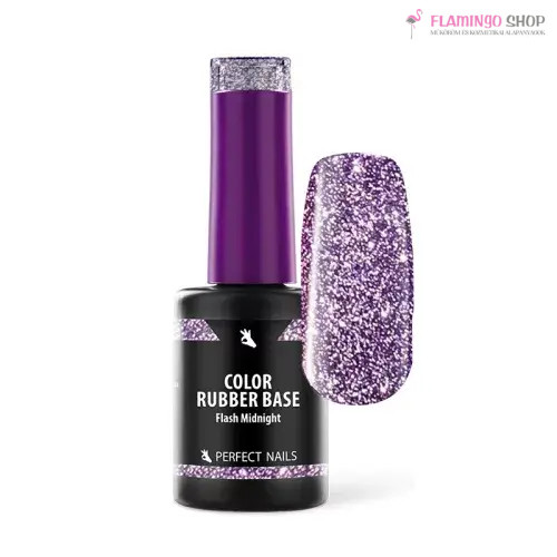 Perfect Nails Color Rubber Base Gel Színezett Alapzselé 8ml Flash Midnight