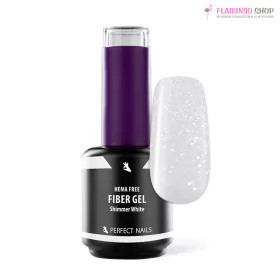   Perfect Nails Fiber Vitamin Base Gel - Hema Free Erősített Gél Lakk Alap - Shimmer White - 15ml