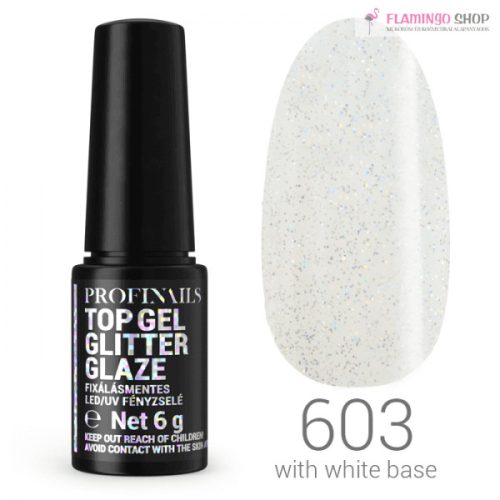 Profinails Top Gél Glitter Glaze fixálásmentes LED/UV fényzselé 6g No. 603 